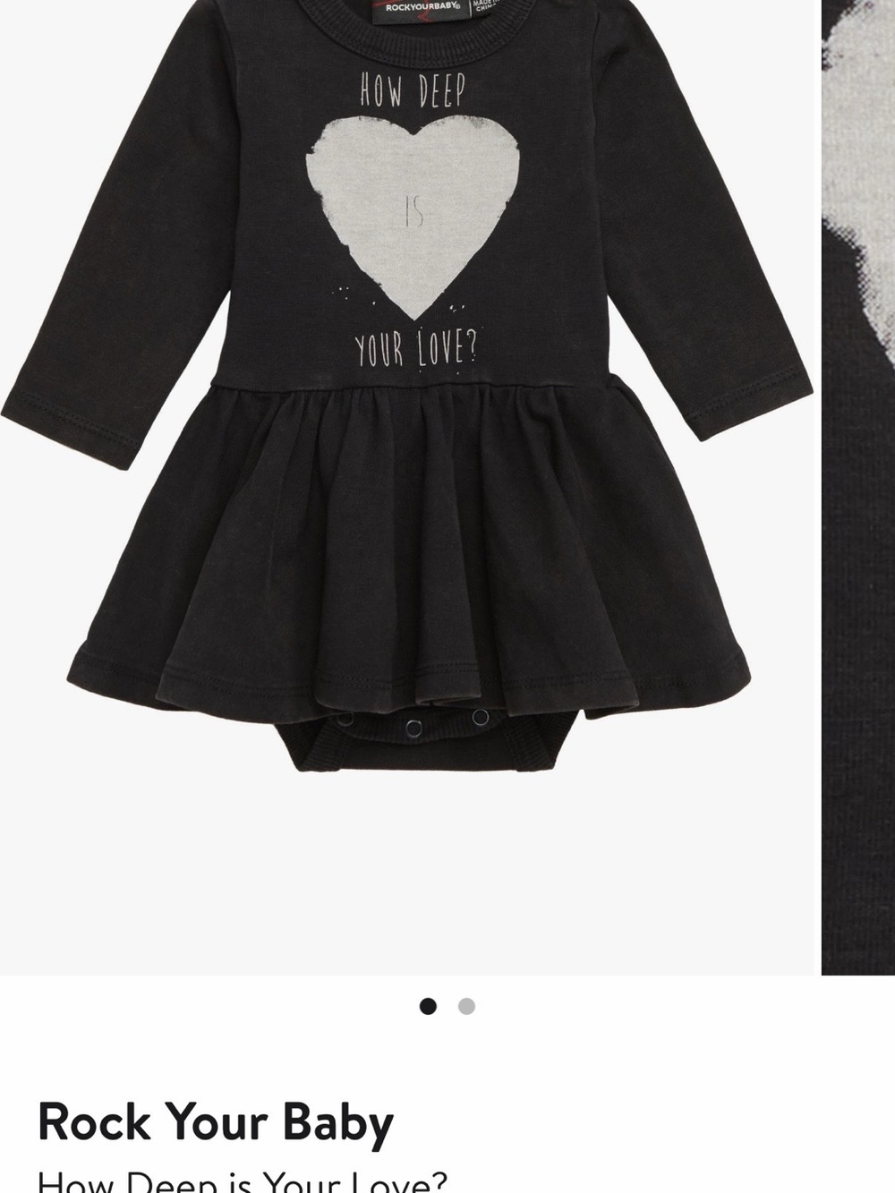 Rock Your Baby Black Long-Sleeve Skirted Bodysuit (Baby Girl) Dress